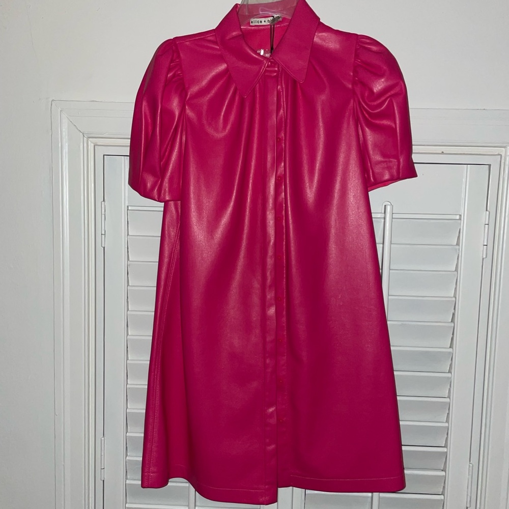 Alice + Olivia Jem Vegan leather dress